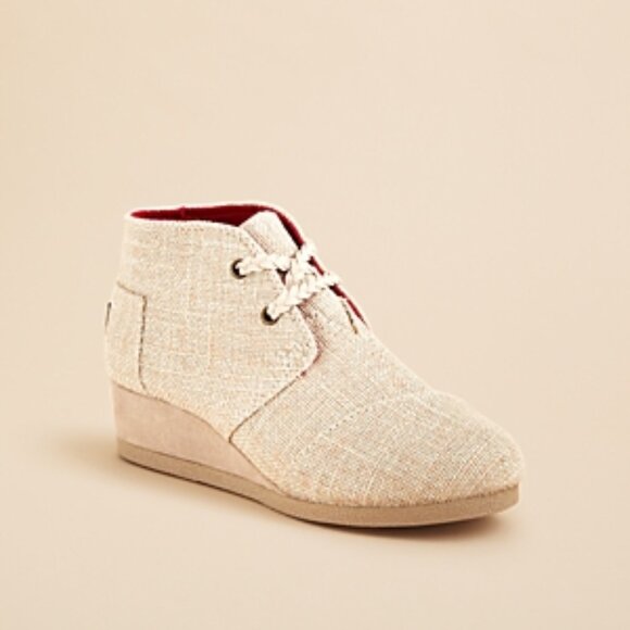 Toms Other - Toms Desert Wedge Gold Metallic Burlap